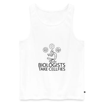 Microscope biology saying student gift - Men's Premium Organic Tank Top - white - Front - Michal (187cm)