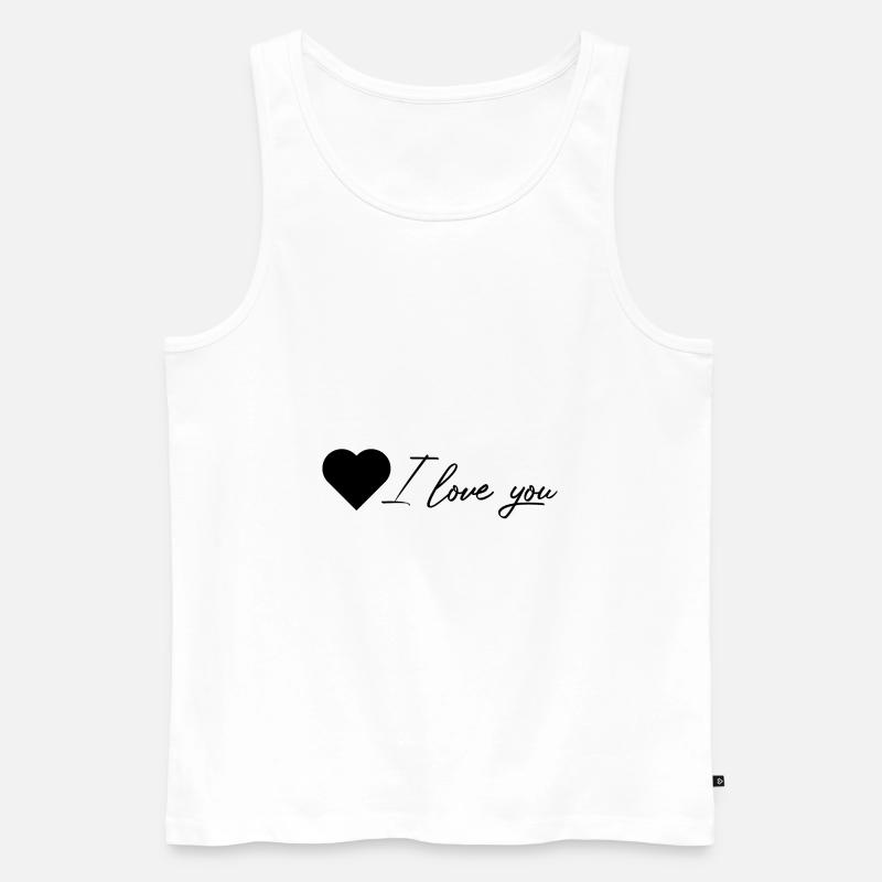 ich liebe dich - Männer Premium Bio Tank Top - Weiß
