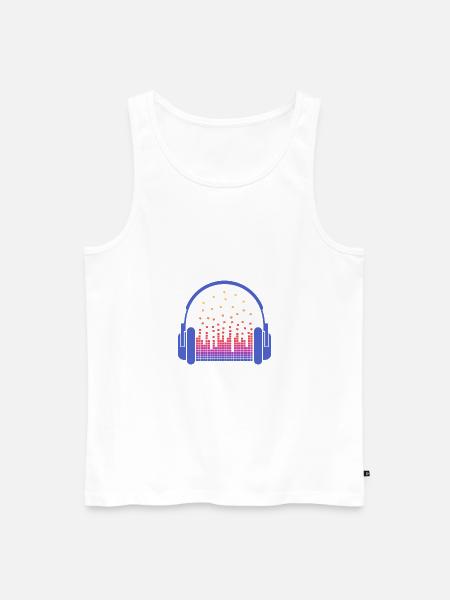 MUSIQUE, casque, casque DJ - Débardeur bio Premium Homme - blanc