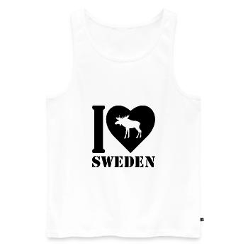 I love sweden gift saying flag north - Men's Premium Organic Tank Top - white - Front - Michal (187cm)