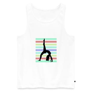 Acrobatie Mme Sunset - Débardeur bio Premium Homme - blanc - Devant - Michal (187cm)