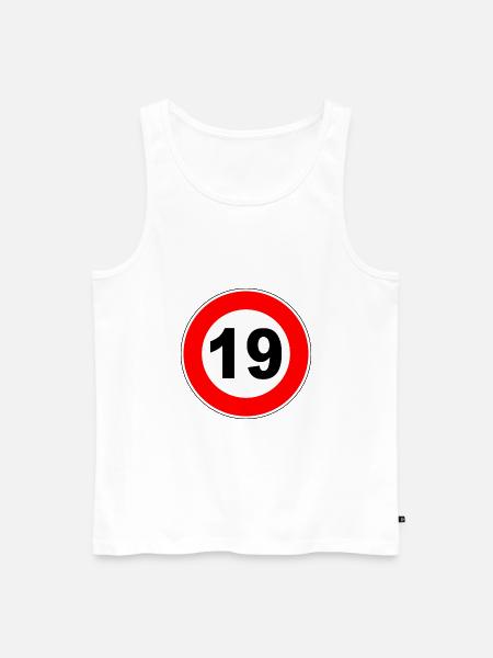 19. Geburtstag - 19 - Feier - Straßenschild - Männer Premium Bio Tank Top - Weiß
