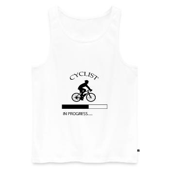Cyclist in progress Gift Bicycle Sport - Men's Premium Organic Tank Top - white - Front - AI Model Male 178 light (178cm)