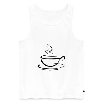 coffee cup - Men's Premium Organic Tank Top - white - Front - Michal (187cm)