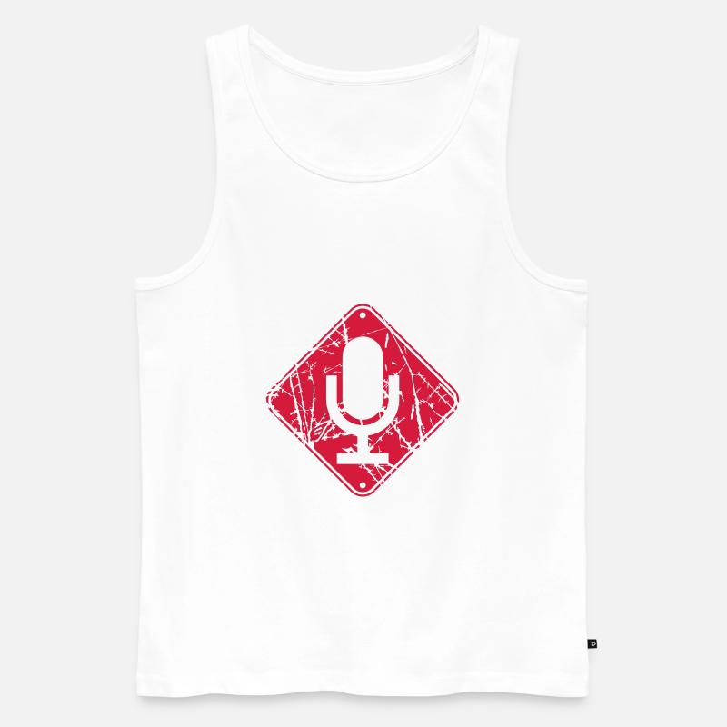 Altes Schild Mikrofon - Männer Premium Bio Tank Top - Weiß