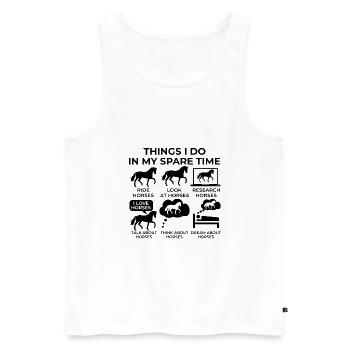 Dinge, die ich in meiner Freizeit mache - Pferde! - Männer Premium Bio Tank Top - Weiß - Vorne - Michal (187cm)