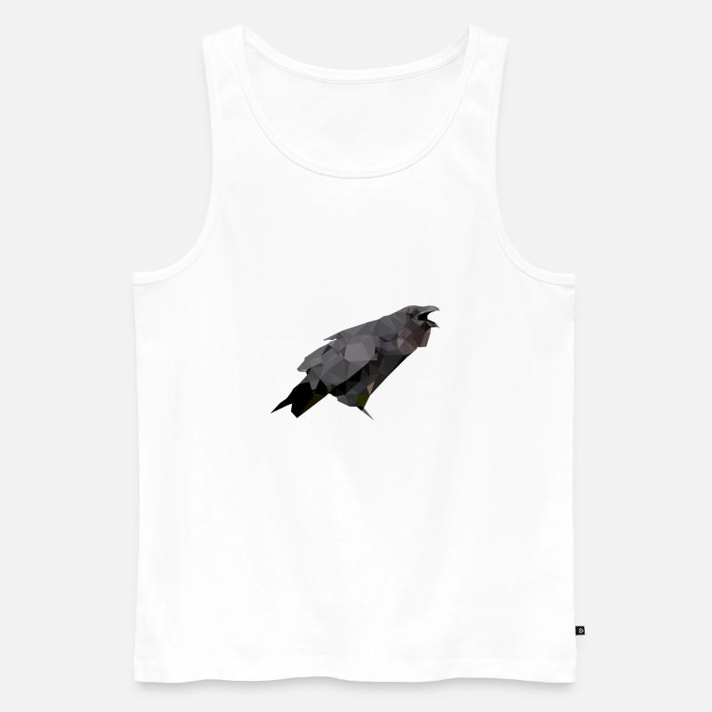 Polygon Krähe - Männer Premium Bio Tank Top - Weiß