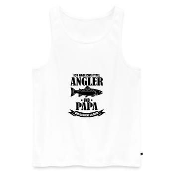 Angler papa Geschenk Angelausflug Angeltag - Männer Premium Bio Tank Top - Weiß - Vorne - AI Model Male 178 light (178cm)