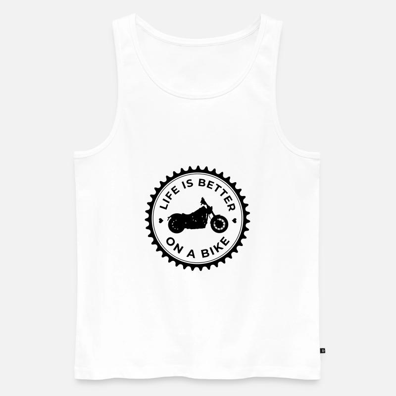Chopper Motorrad - Männer Premium Bio Tank Top - Weiß