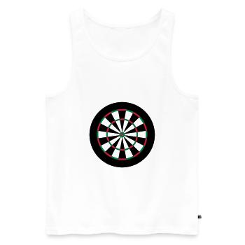 Dart - NEU - DARTSCHEIBE - anpassbar - Männer Premium Bio Tank Top - Weiß - Vorne - AI Model Male 178 light (178cm)