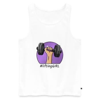 Lifting girl Workout Sport Hantel Design - Débardeur bio Premium Homme - blanc - Devant - AI Model Male 178 light (178cm)