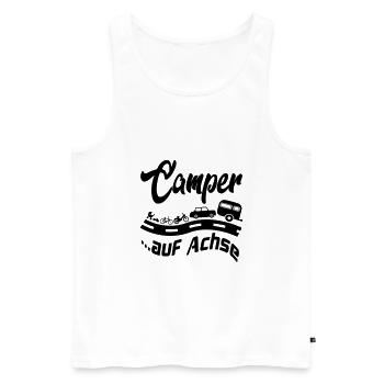 Camping Camper auf Achse Zelten Reisen - Männer Premium Bio Tank Top - Weiß - Vorne - Michal (187cm)