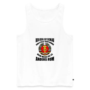 Ossi Ostdeutschland Geschenk DDR - Männer Premium Bio Tank Top - Weiß - Vorne - Michal (187cm)