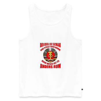 Ossi Ostdeutschland Geschenk DDR - Männer Premium Bio Tank Top - Weiß - Vorne - Michal (187cm)