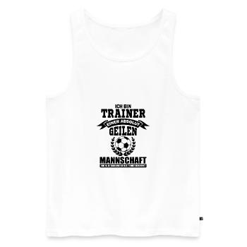Mannschaft Sport Fußball Trainer - Männer Premium Bio Tank Top - Weiß - Vorne - Michal (187cm)