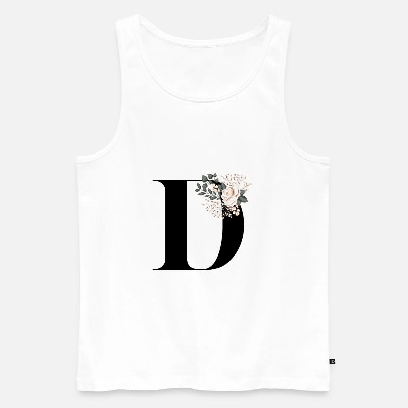 Buchstabe D blühende - Männer Premium Bio Tank Top - Weiß