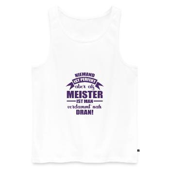 Meister Zimmerer Handwerker Geschenk Werkzeug - Männer Premium Bio Tank Top - Weiß - Vorne - AI Model Male 178 light (178cm)