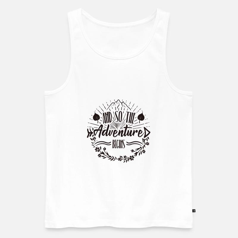 Und so beginnt das Abenteuer - Männer Premium Bio Tank Top - Weiß