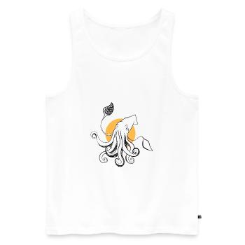 Tintenfisch Hails Spaß Bestseller Geschenk - Männer Premium Bio Tank Top - Weiß - Vorne - AI Model Male 178 light (178cm)