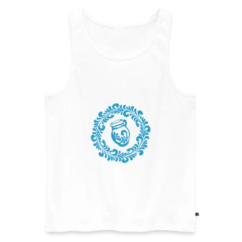 Apfelwein Hessen Äppelwoi Geschenk Hessisch Babbel - Männer Premium Bio Tank Top - Weiß - Vorne - AI Model Male 178 light (178cm)