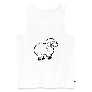 Schlaf Schaf Schlafmütze - Männer Premium Bio Tank Top - Weiß - Vorne - Michal (187cm)