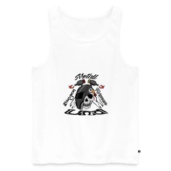 Tête de mort avec casque de soudage et chaux - Débardeur bio Premium Homme - blanc - Devant - AI Model Male 178 light (178cm)