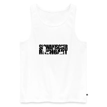 SLOWAKISCHER RAUHBART Jagdhund Wilsigns Jäger - Männer Premium Bio Tank Top - Weiß - Vorne - Michal (187cm)