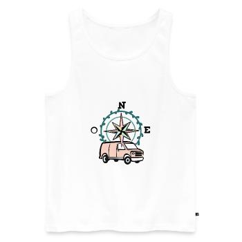 VAN LIFE VANLIFER NOMADS - Débardeur bio Premium Homme - blanc - Devant - AI Model Male 178 light (178cm)