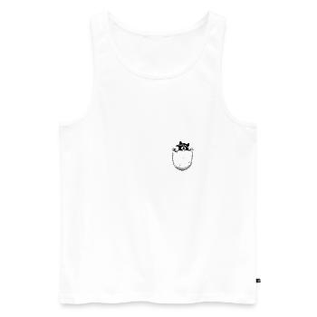 Raton laveur pocket - Débardeur bio Premium Homme - blanc - Devant - Michal (187cm)