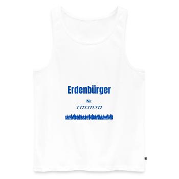 Erdenbürger - Männer Premium Bio Tank Top - Weiß - Vorne - Michal (187cm)