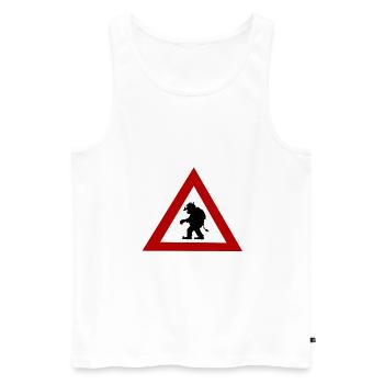 Troll danger sign - Men's Premium Organic Tank Top - white - Front - AI Model Male 178 light (178cm)