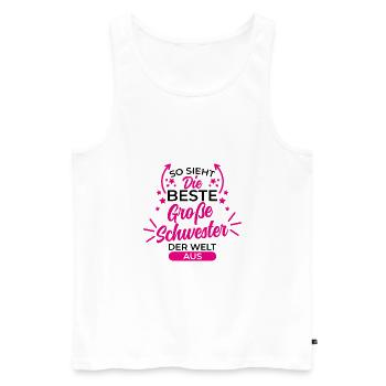 Beste große schwester Geschenk Schwangerschaft - Männer Premium Bio Tank Top - Weiß - Vorne - Michal (187cm)