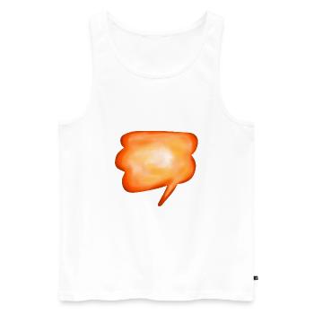 Orange Watercolour Speech Bubble - Men's Premium Organic Tank Top - white - Front - AI Model Male 178 light (178cm)