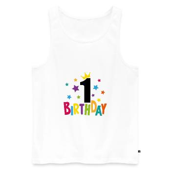 1 anniversaire cadeau 1 année maternelle enfants - Débardeur bio Premium Homme - blanc - Devant - AI Model Male 178 light (178cm)