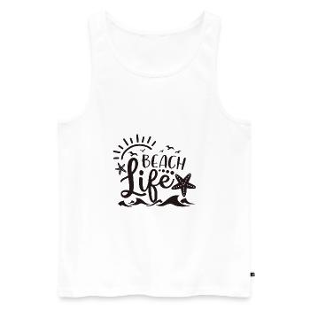 Beachlife (beachlife) - Débardeur bio Premium Homme - blanc - Devant - AI Model Male 178 light (178cm)