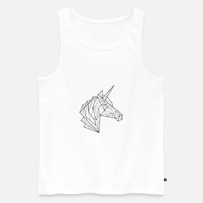 Polygon Einhorn - Männer Premium Bio Tank Top - Weiß