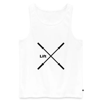 Lift Barbell / Barbell Functional Fitness Motif - Men's Premium Organic Tank Top - white - Front - AI Model Male 178 light (178cm)