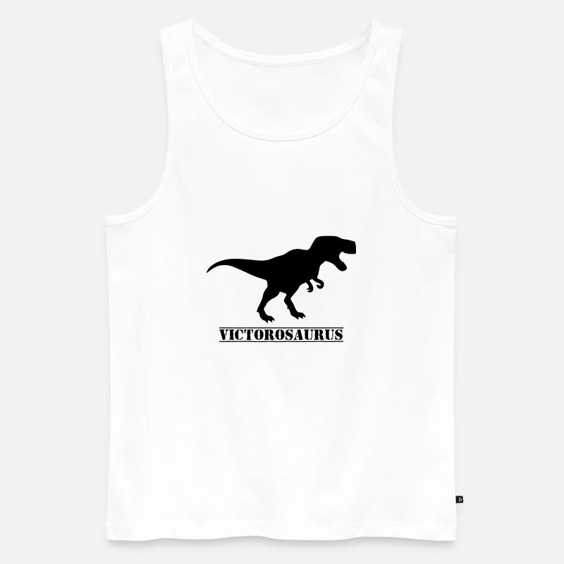 Victor Dinosaurier - Männer Premium Bio Tank Top - Weiß