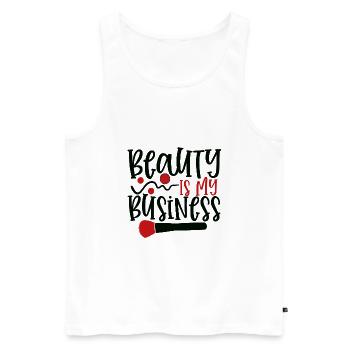 La beauté est mon entreprise - Débardeur bio Premium Homme - blanc - Devant - AI Model Male 178 light (178cm)