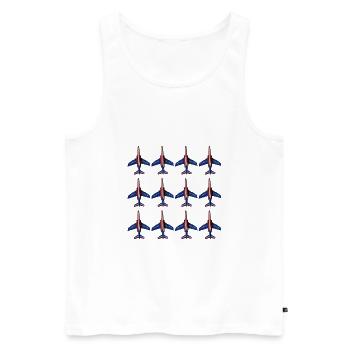 Patrouille de France meeting aérien armée de l'air - Débardeur bio Premium Homme - blanc - Devant - AI Model Male 178 light (178cm)