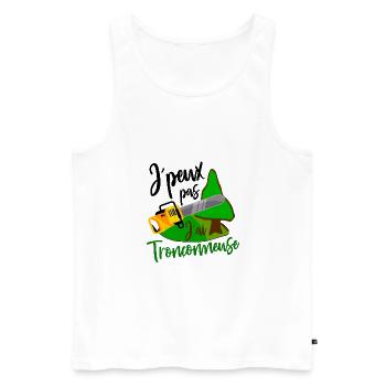 je peux pas j´ai tronçonneuse Bûcheron cadeau - Débardeur bio Premium Homme - blanc - Devant - Michal (187cm)