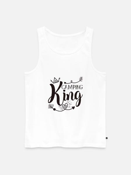 Camping King - Men's Premium Organic Tank Top - white