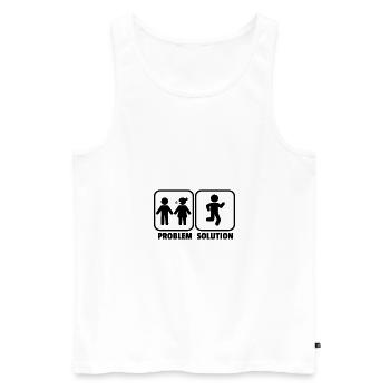 Solution de problème Course de jogging coureur idée cadeau - Débardeur bio Premium Homme - blanc - Devant - Michal (187cm)