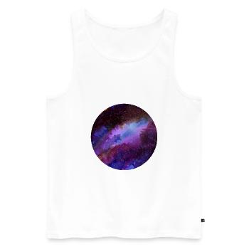 Galaxy Design - Männer Premium Bio Tank Top - Weiß - Vorne - AI Model Male 178 light (178cm)