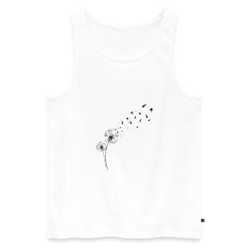 Pissenlit nature rêve envolé d'oiseau - Débardeur bio Premium Homme - blanc - Devant - AI Model Male 178 light (178cm)