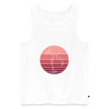 Flamingo - Männer Premium Bio Tank Top - Weiß - Vorne - Michal (187cm)