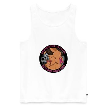 Octobre Rose - Débardeur bio Premium Homme - blanc - Devant - Michal (187cm)