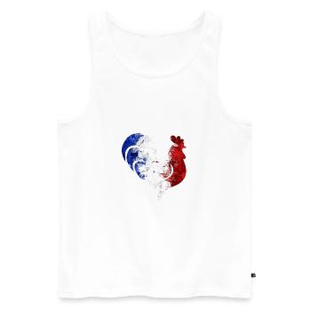 Rooster France Football - Men's Premium Organic Tank Top - white - Front - Michal (187cm)