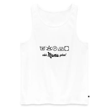 Wäsche waschen oder Mama geben - Männer Premium Bio Tank Top - Weiß - Vorne - Michal (187cm)