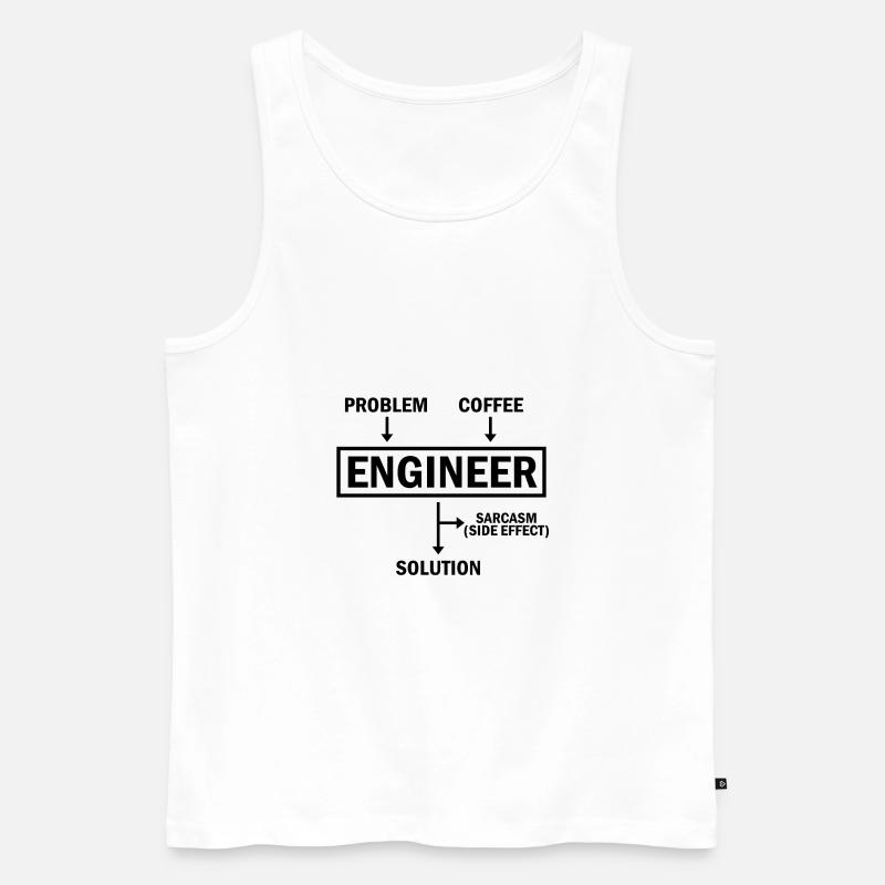 Problem Engineer Coffee Solution Sarcasm - Männer Premium Bio Tank Top - Weiß